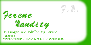ferenc mandity business card